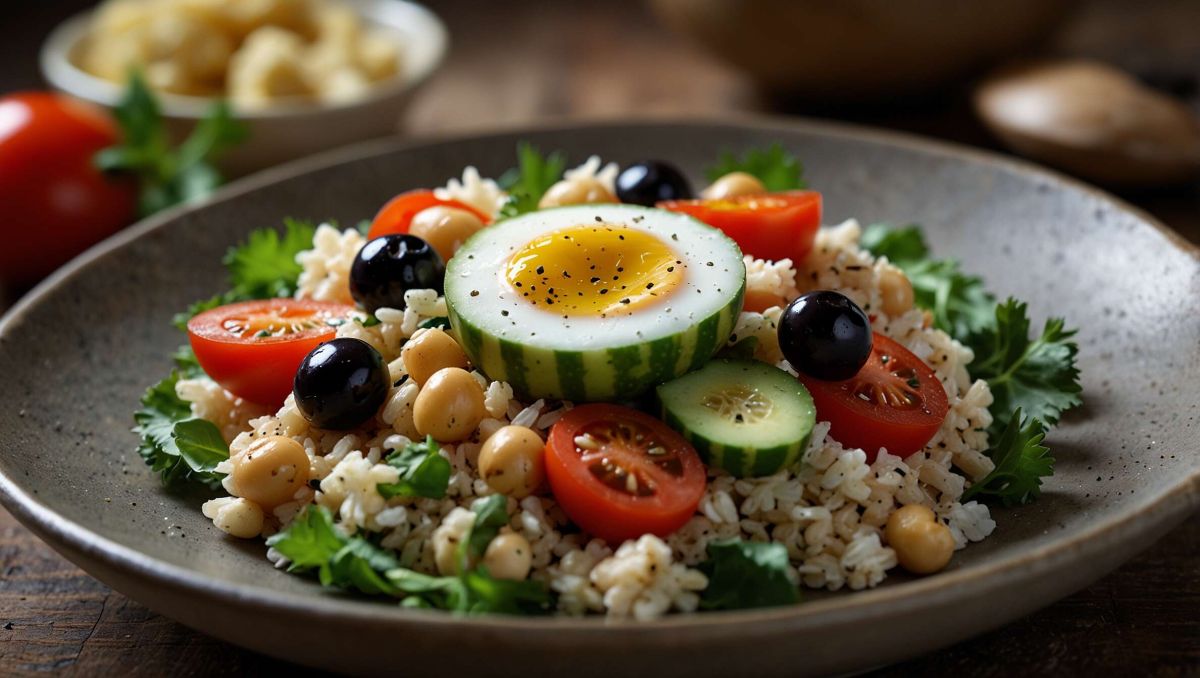 Salade de riz à indice glycémique bas : recette simple et savoureuse