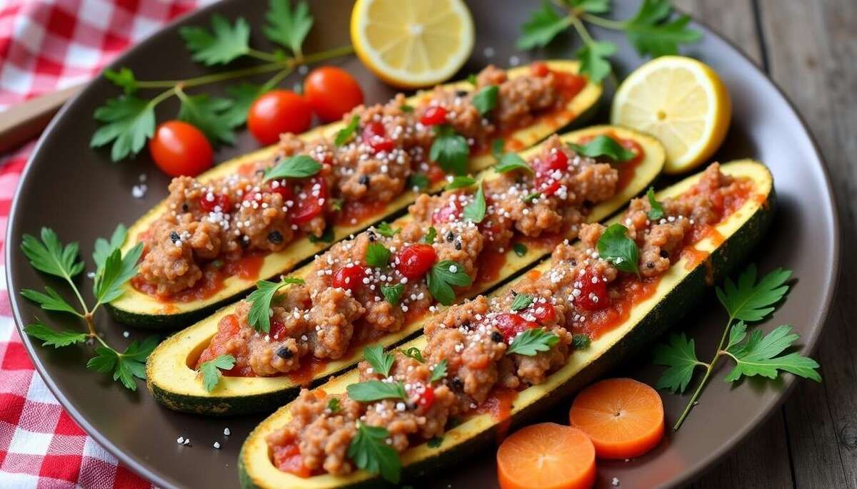 Courgettes rondes farcies à la viande hachée : un délice convivial