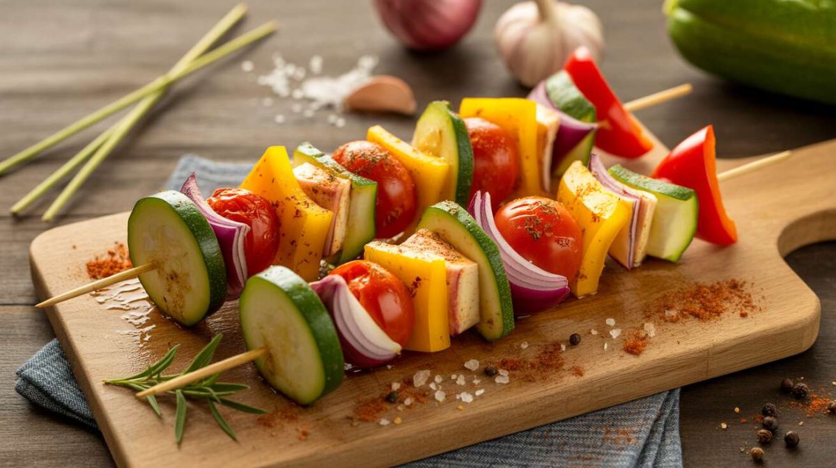Des brochettes de légumes croquants pour un barbecue d'été inoubliable