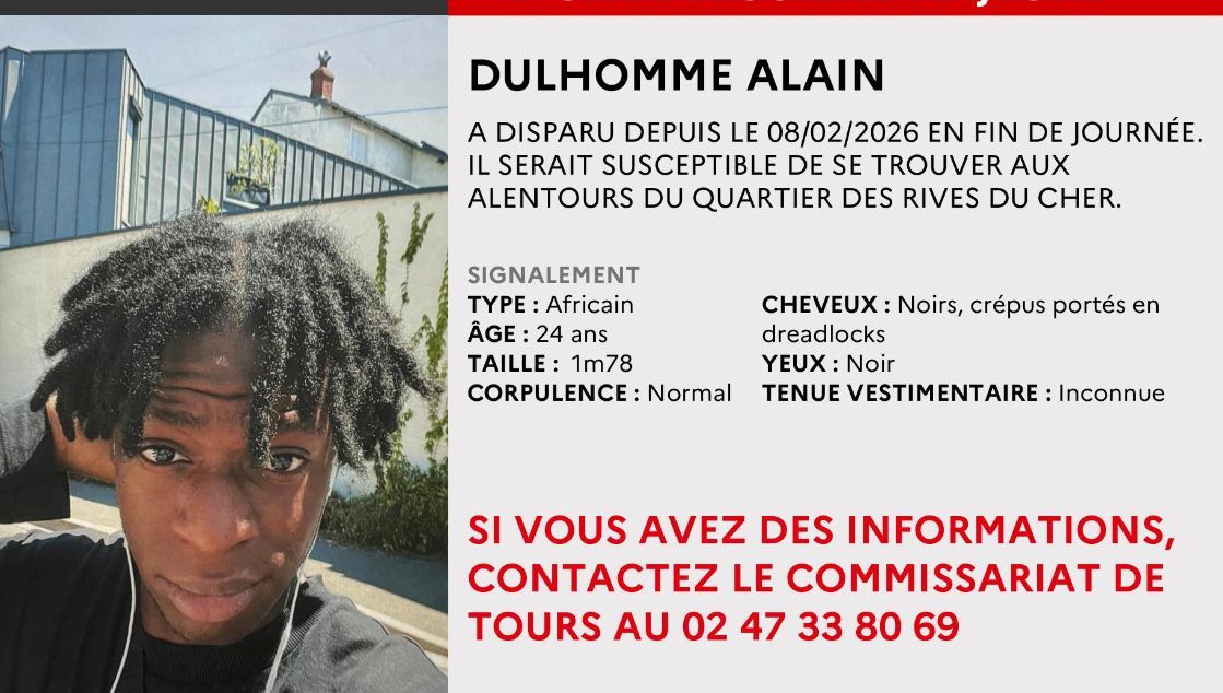 Disparition inquiétante d'un jeune homme à Tours : l'appel urgent de la police