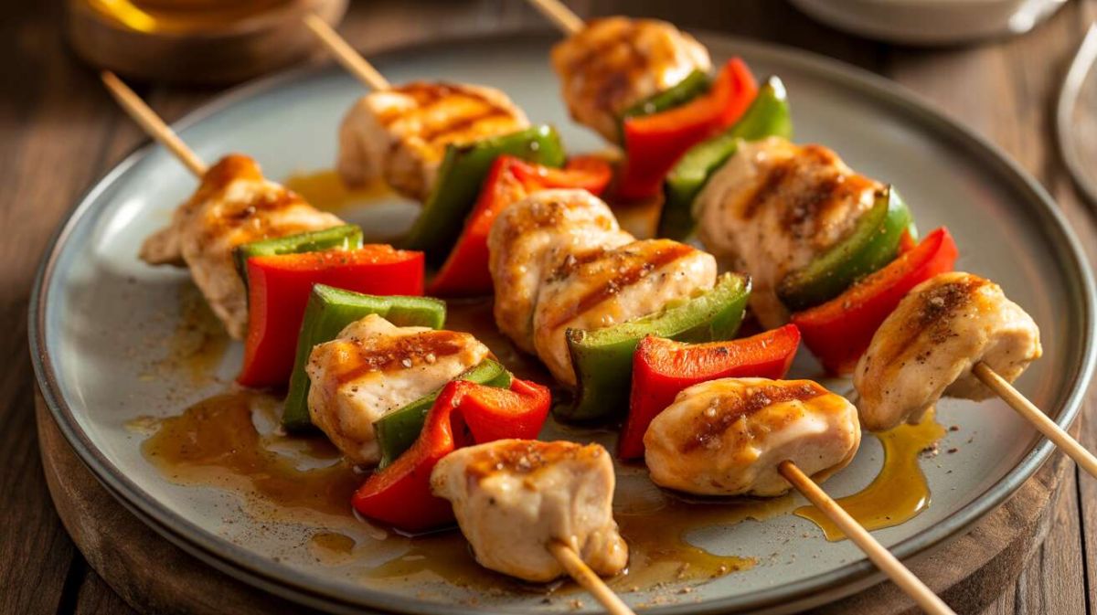 Délicieuses brochettes de poulet et poivrons pour un barbecue inoubliable