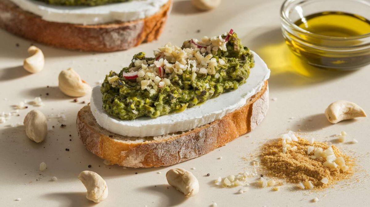 La tartine au fromage et pesto de fanes de radis : une recette pleine de saveurs