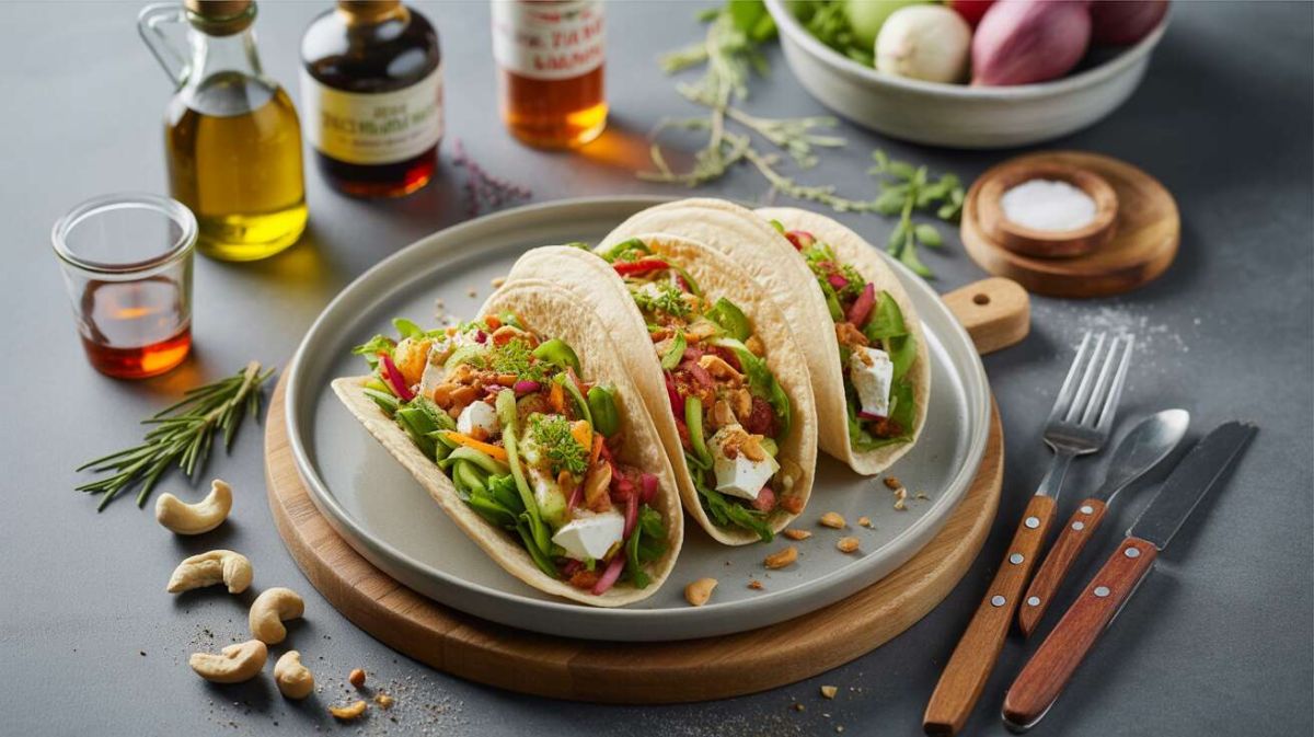 découvrez les tacos de crudités au chèvre, un délice coloré