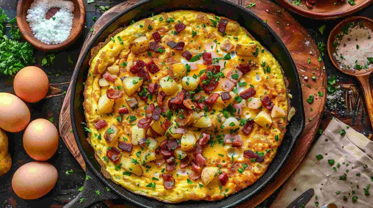 L'omelette gourmande aux pommes de terre et lardons à savourer sans modération