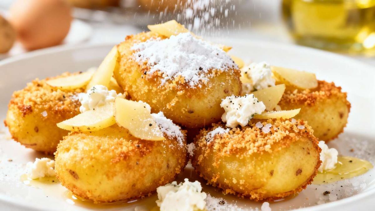 Des croquettes savoureuses au chèvre et pommes de terre, légères et croustillantes