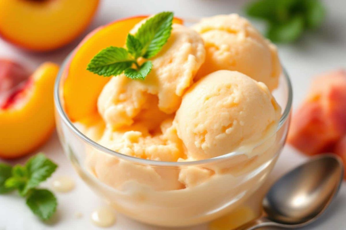 Un sorbet pêche et yaourt rapide à savourer cet été