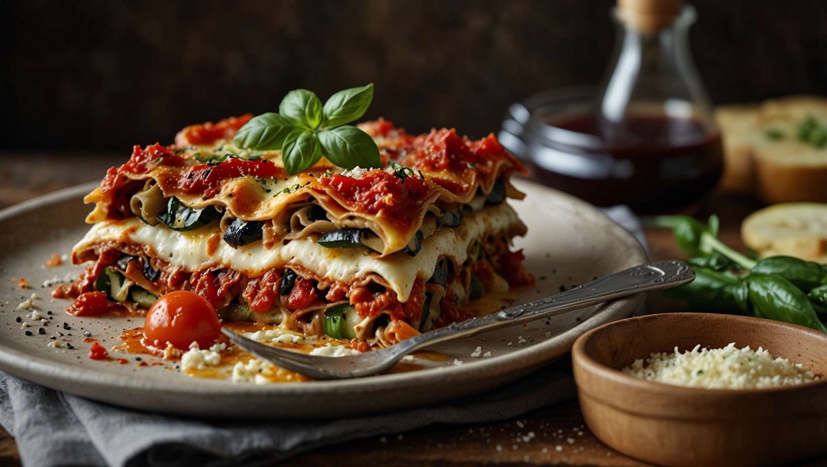 Savourez des lasagnes végétariennes aux légumes du soleil, un délice ensoleillé