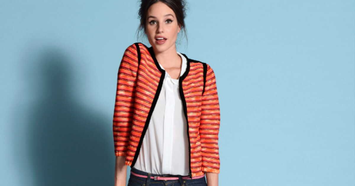 Une veste chic et colorée à tricoter
