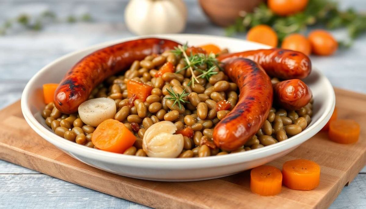 Savourez l'authenticité avec ces saucisses aux lentilles réconfortantes