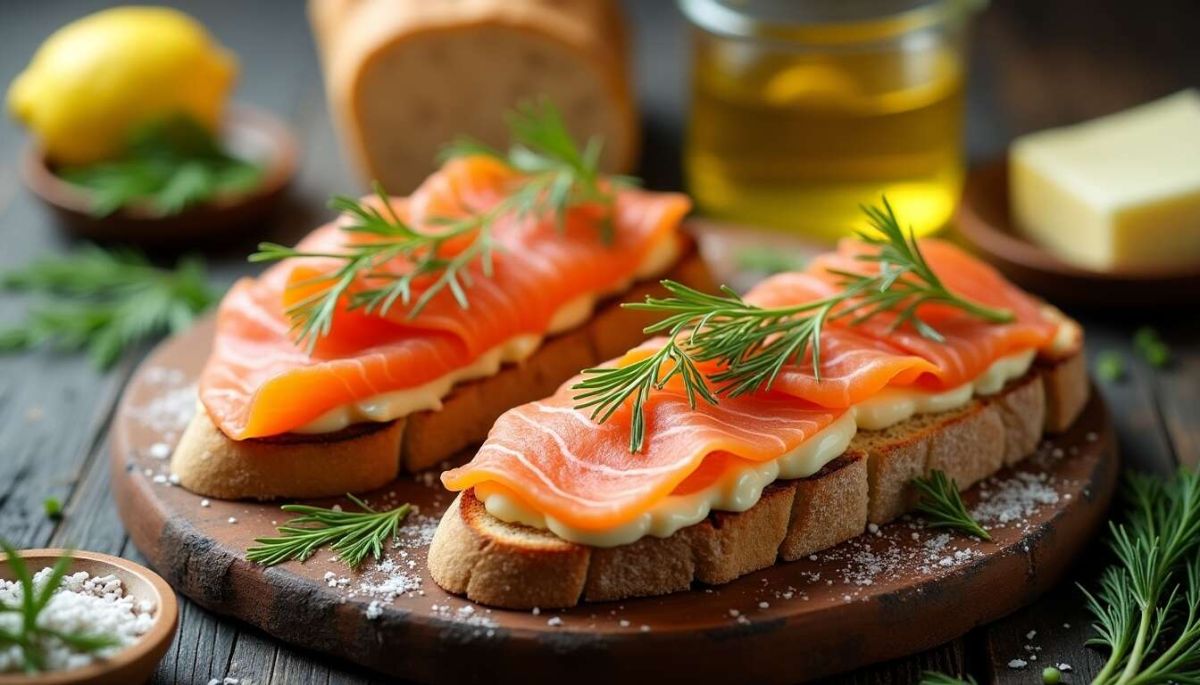 toasts gourmands au beurre d’herbes et saumon fumé pour séduire vos invités