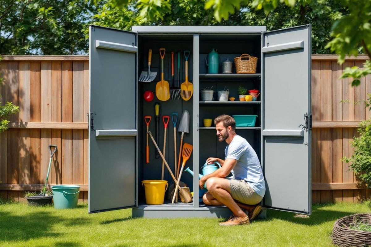 Optimisez votre espace extérieur avec l'armoire métal Biohort en promotion