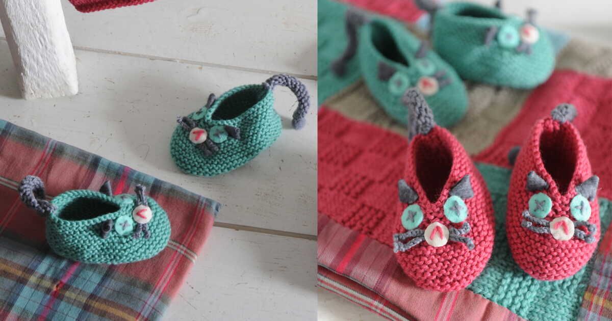 Plongez dans la tendance des chaussons chat à tricoter pour bébés