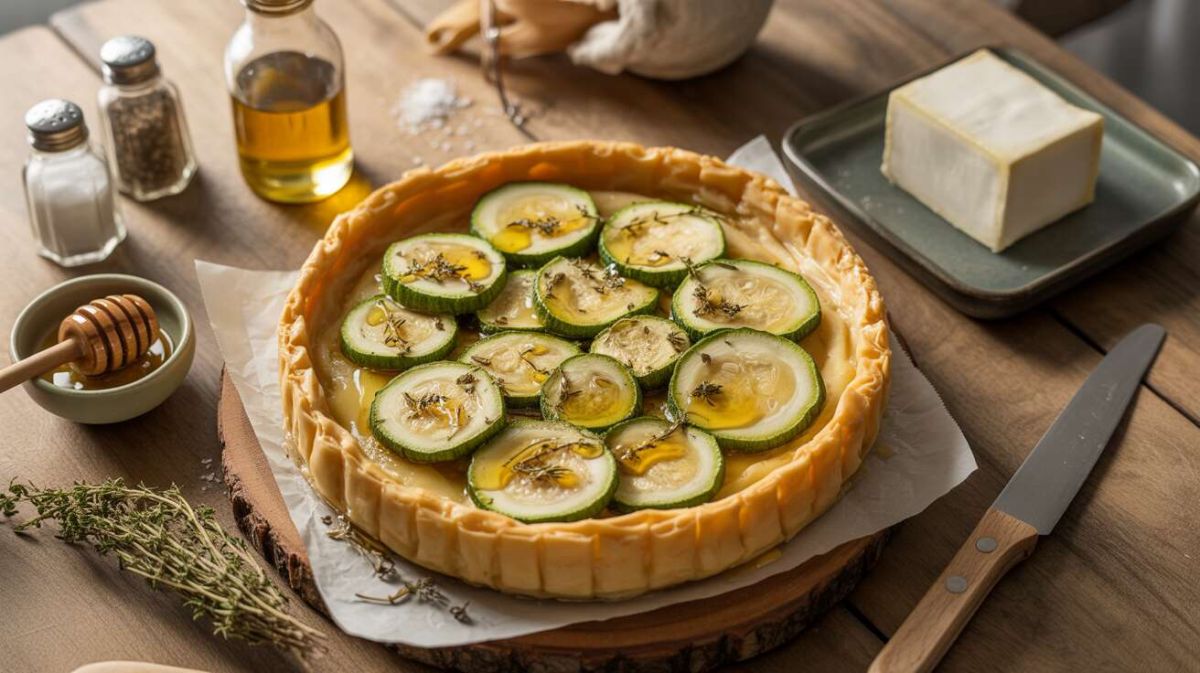 Une délicieuse tarte filo aux courgettes et au miel