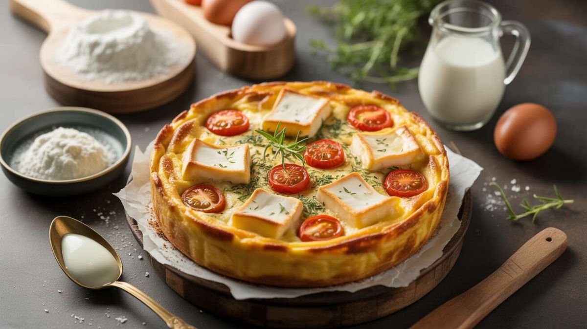 Un clafoutis salé aux tomates cerise et camembert pour régaler vos convives